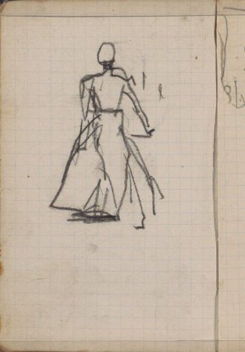 Standing woman, seen from behind