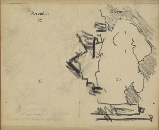 Study, possibly of a cloudy sky above rooftops