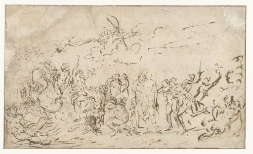Triumph of a goddess, in the presence of other gods