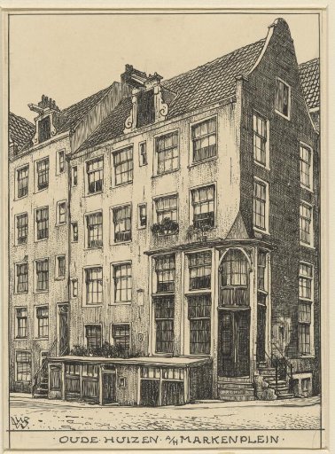Old houses at Markenplein in Amsterdam