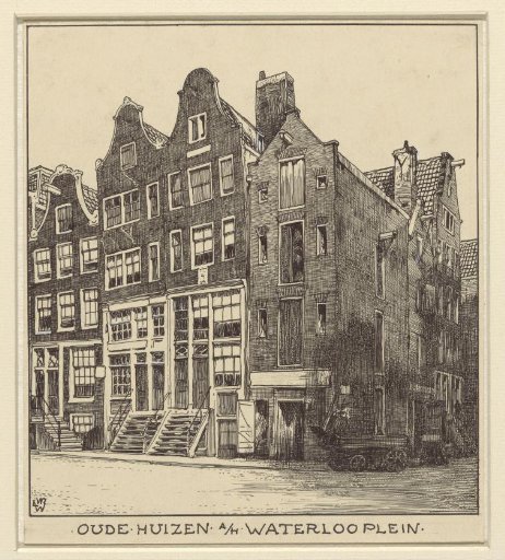 Old houses at Waterlooplein in Amsterdam