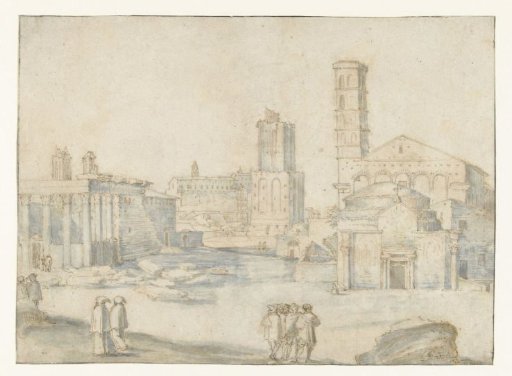 View of the Forum Romanum with the Temple of Antoninus and Faustina