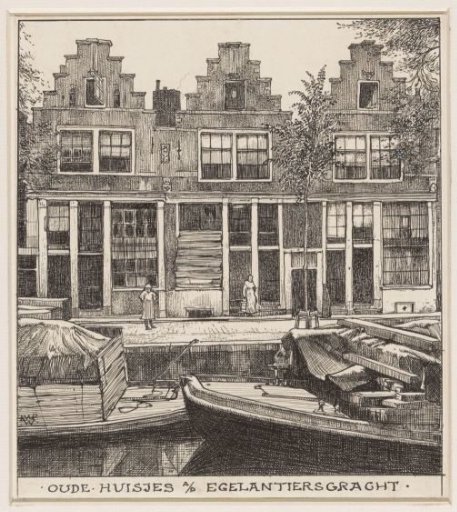 Old houses on the Egelantiersgracht in Amsterdam