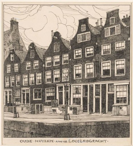 Old houses on the Looiersgracht in Amsterdam