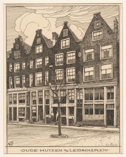 Old houses on the Leidscheplein in Amsterdam