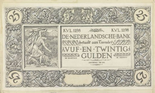 Design for a banknote of 25 guilders