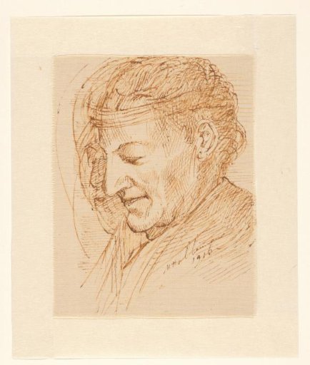 Head of a man with downcast eyes