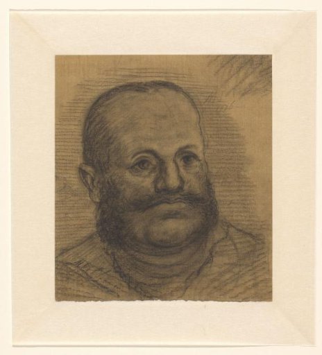 Head of a man with a moustache and beard