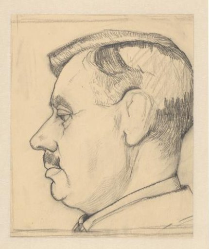 Portrait of an unknown man with a moustache