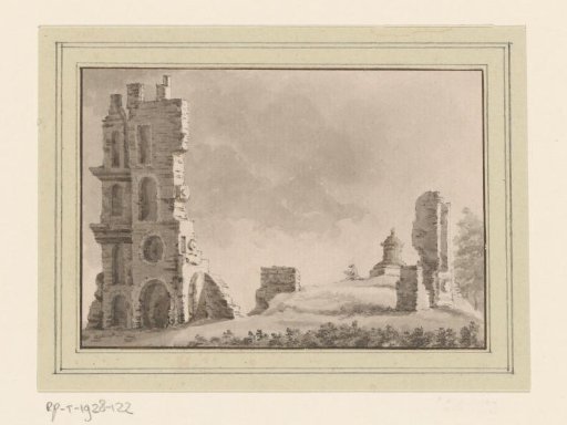 View of the ruins of Huis ter Kleef near Haarlem