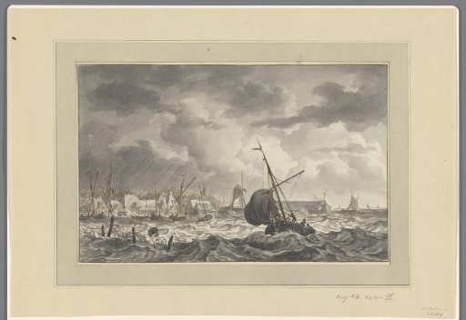 Storm and high water at Elburg, 21 November 1776