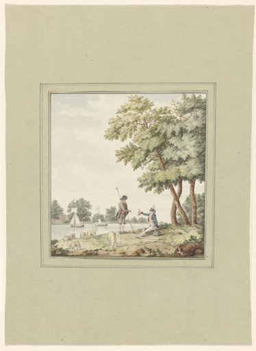A soldier hands a shepherd a bag with money