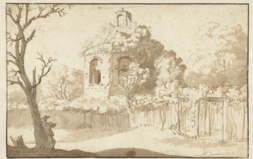 Landscape with ruin and draftsman