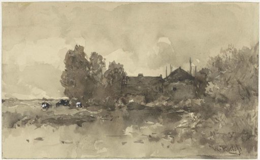 Landscape with farmhouse
