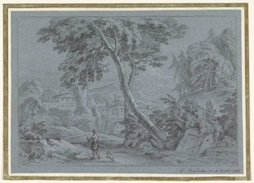 Landscape with a Strolling Man and a Dog