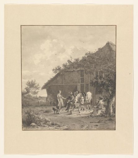 Resting rider at an inn
