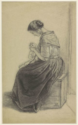 Seated Woman Doing Needlework