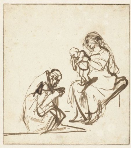 One of the Three Kings Adoring Mary and the Child