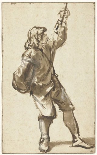 Standing Boy Holding a Rope
