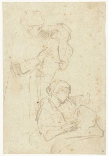 Two Studies of a Woman and Child