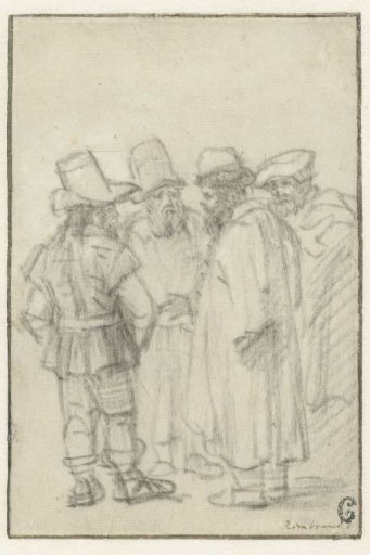 Four Men Standing, Wearing Hats
