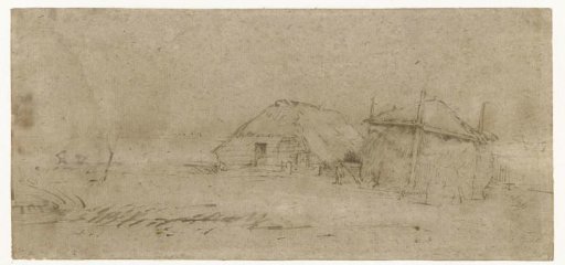 Longhouse Farm with Haystack in a Polder Landscape