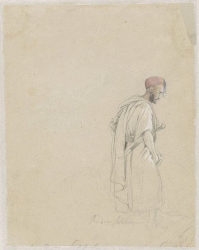Figure study of a man with a turban and sword