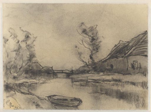 Farmhouses along a ditch