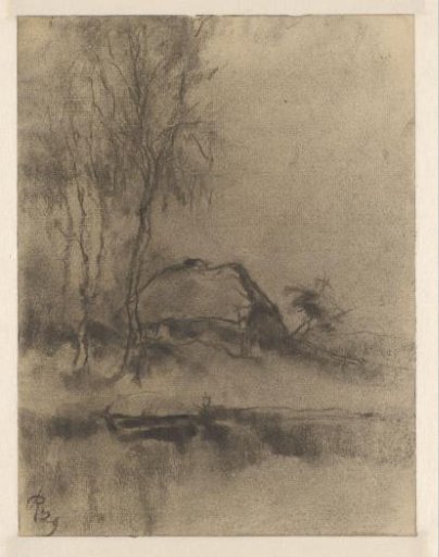 Poplars, hut and jetty