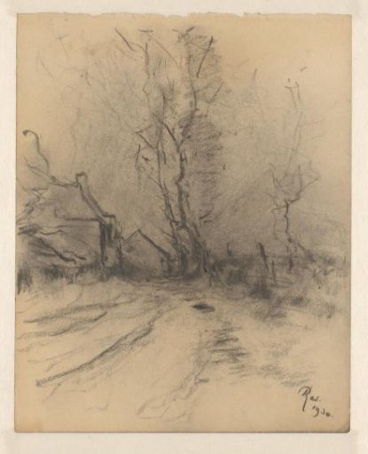 Country road with dwellings
