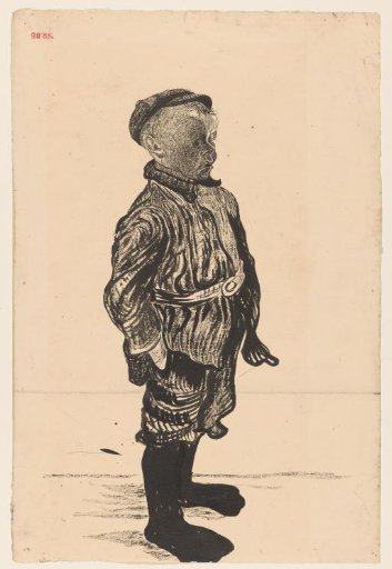 Standing boy, his hands in his pockets