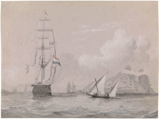 Dutch sailing ship off the coast of Gibraltar