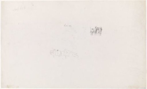 Two sketches of draft horses