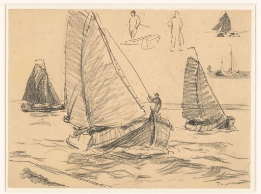 Sailing Botters, with some sketches in the upper right