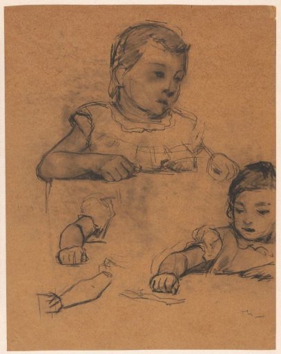 Studies of a child at a table