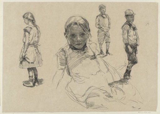 Two Studies of a Girl and Two of a Boy