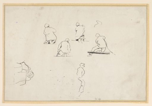 Study Sheet with a Kneeling Man