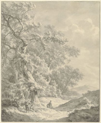 Landscape with Walkers on a Path along the Forest