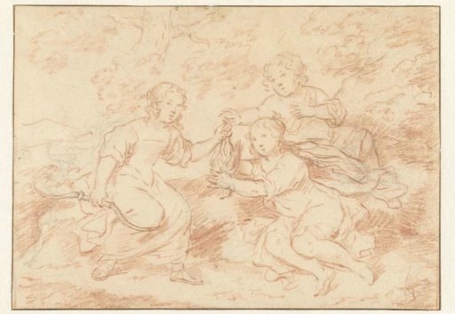 Three children in a landscape