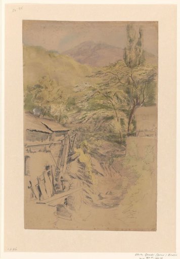 Mountain landscape with watermill