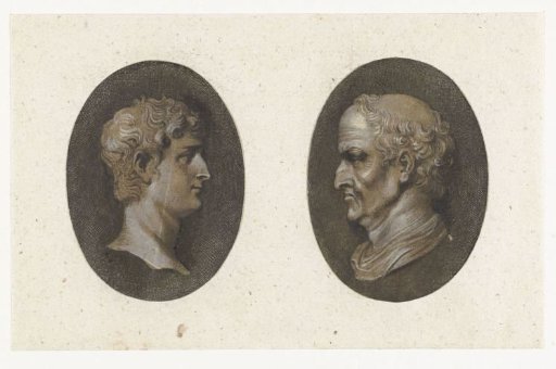 Antique cameo with portrait head, in profile to the left