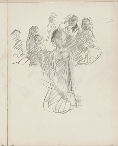 Seated figures, possibly children