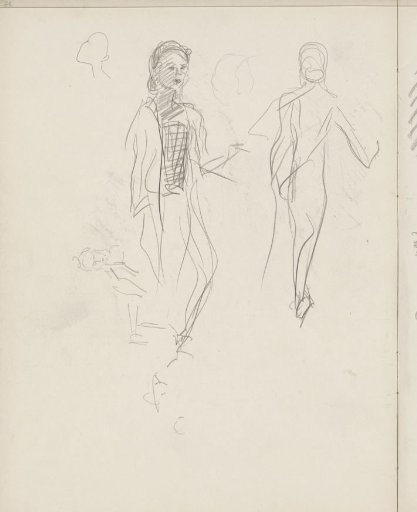 Study sheet with standing women, possibly dancers