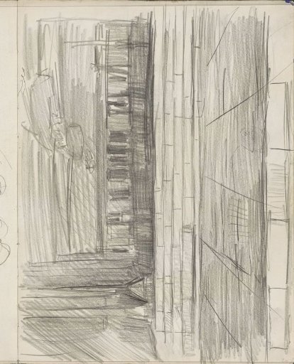 Architectural study, possibly a temple interior