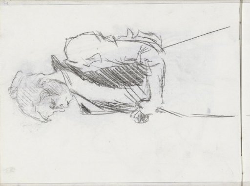 Standing woman, looking down