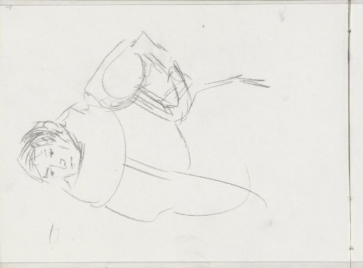 Standing figure, possibly a man in a cloak