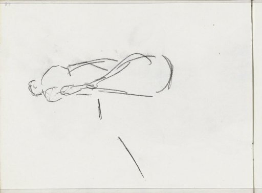 Woman dragging a sack behind her