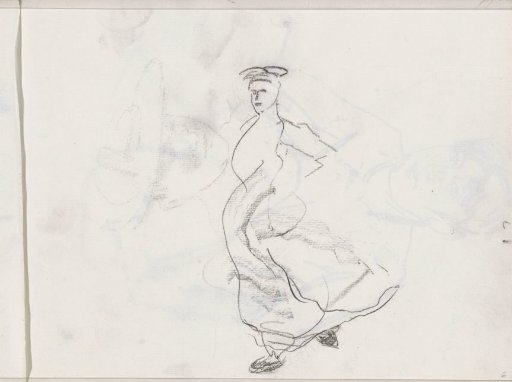 Woman with a fluttering skirt