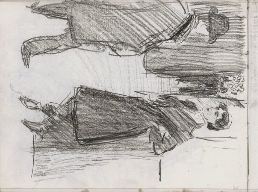 Standing Woman and Man, Possibly on Stage