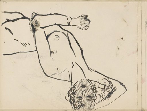 Female nude with an arm raised above her head